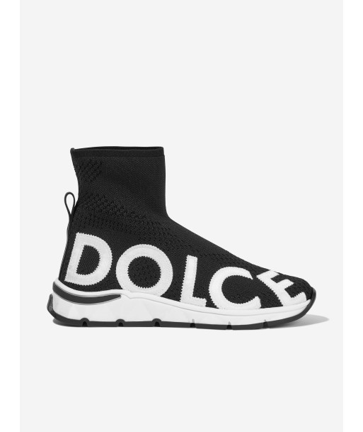 Dolce & Gabbana Kids Slip On Sock Trainers in Black rembourrage situé sous