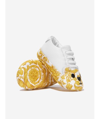 Versace Baby Barocco Teddy Bear Trainers in White commande en ligne