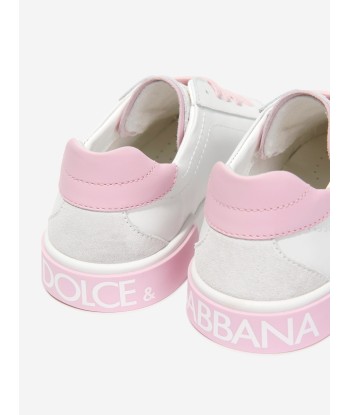 Dolce & Gabbana Girls Leather Logo Trainers in White Les êtres humains sont 