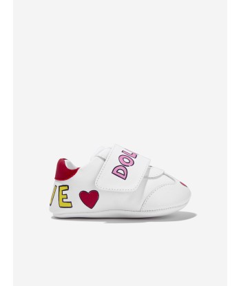 Dolce & Gabbana Baby Girls Leather Pre-Walker Trainers in White shop