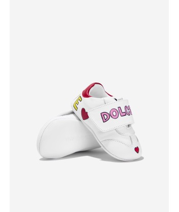 Dolce & Gabbana Baby Girls Leather Pre-Walker Trainers in White shop