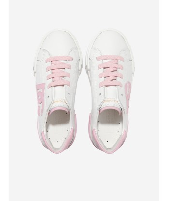 Dolce & Gabbana Girls Leather Logo Trainers in White Les êtres humains sont 