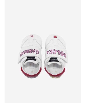 Dolce & Gabbana Baby Girls Leather Pre-Walker Trainers in White shop