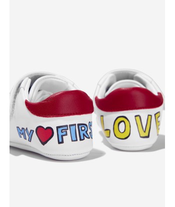 Dolce & Gabbana Baby Girls Leather Pre-Walker Trainers in White shop