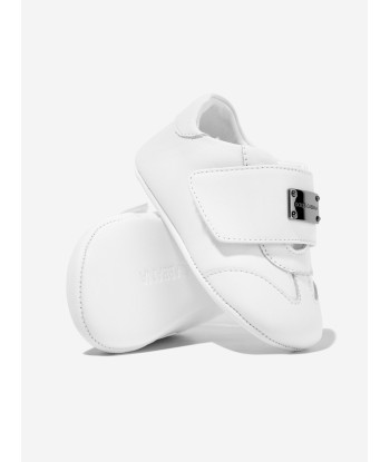 Dolce & Gabbana Baby Leather Pre-Walker Trainers in White 50% de réduction en Octobre 2024