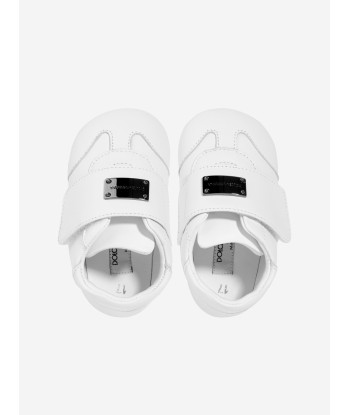 Dolce & Gabbana Baby Leather Pre-Walker Trainers in White 50% de réduction en Octobre 2024