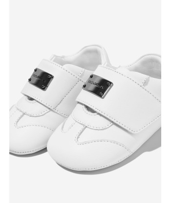 Dolce & Gabbana Baby Leather Pre-Walker Trainers in White 50% de réduction en Octobre 2024