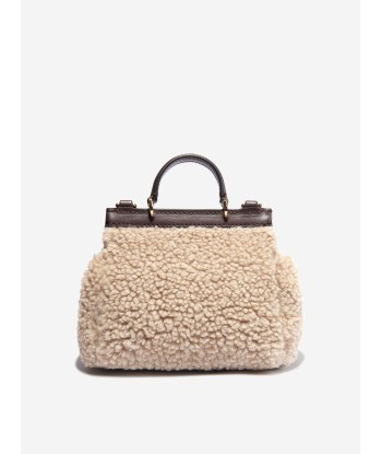 Dolce & Gabbana Girls Faux Shearling Handbag in Beige Fin de série