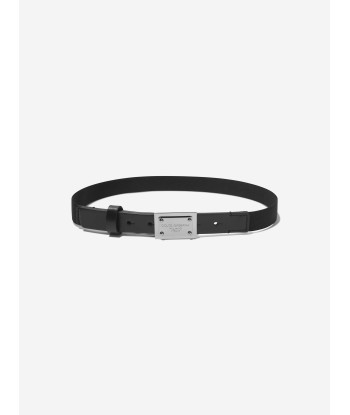 Dolce & Gabbana Boys Leather Branded Belt in Black en linge