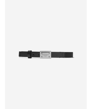 Dolce & Gabbana Boys Leather Branded Belt in Black en linge