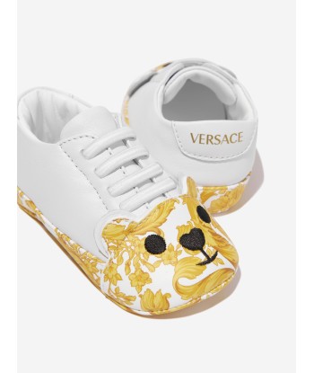 Versace Baby Barocco Teddy Bear Trainers in White commande en ligne