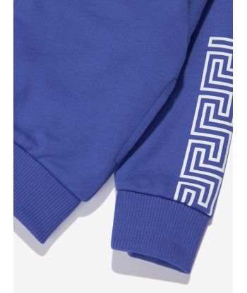 Versace Baby Boys La Greca Zip Up Top in Blue pas cher 