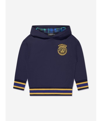 Versace Boys Medusa Logo Hoodie in Navy Venez découvrir notre 