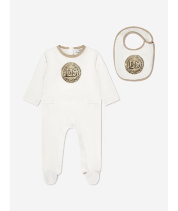 Dolce & Gabbana Baby Boys Logo Babygrow Gift Set in White s'inspire de l'anatomie humaine