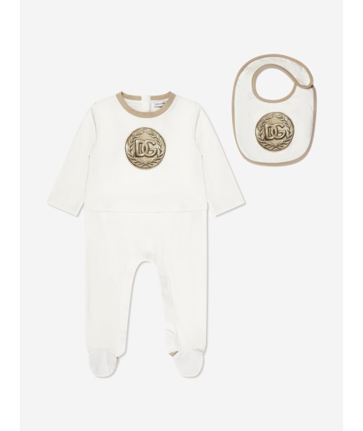 Dolce & Gabbana Baby Boys Logo Babygrow Gift Set in White s'inspire de l'anatomie humaine