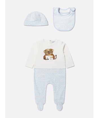 Dolce & Gabbana Baby Boys Leopard Babygrow Gift Set in Blue de pas cher