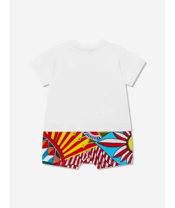 Dolce & Gabbana Baby Boys Logo Romper in Multicolour sur le site 