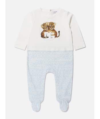 Dolce & Gabbana Baby Boys Leopard Babygrow Gift Set in Blue de pas cher