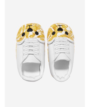 Versace Baby Barocco Teddy Bear Trainers in White commande en ligne