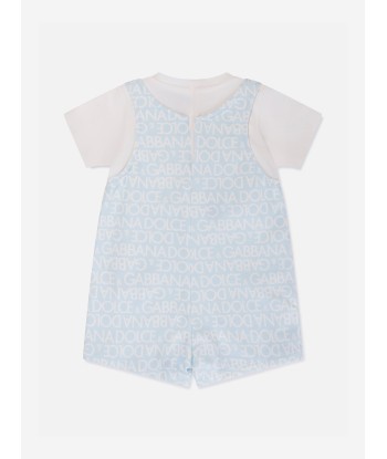 Dolce & Gabbana Baby Boys Leopard Romper in Blue est présent 