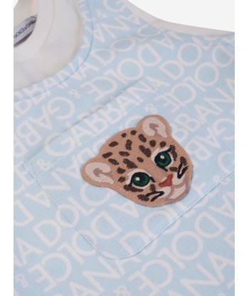 Dolce & Gabbana Baby Boys Leopard Romper in Blue est présent 