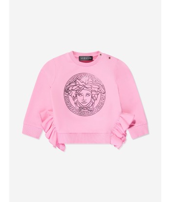 Versace Baby Girls Logo Sweatshirt in Pink basket pas cher