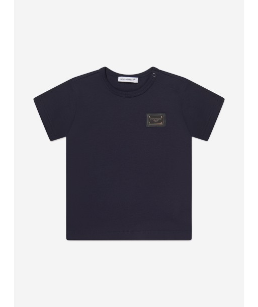 Dolce & Gabbana Baby Boys Logo T-Shirt in Navy rembourrage situé sous