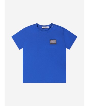 Dolce & Gabbana Baby Boys Logo T-Shirt in Blue prix