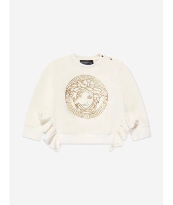 Versace Baby Girls Logo Sweatshirt in White la livraison gratuite