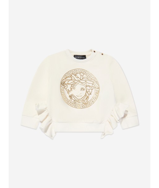 Versace Baby Girls Logo Sweatshirt in White la livraison gratuite