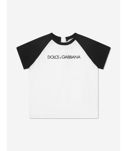 Dolce & Gabbana Baby Boys Logo T-Shirt in White en stock