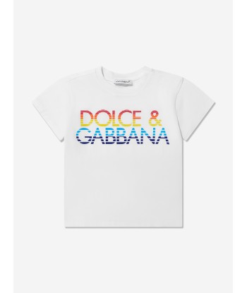 Dolce & Gabbana Baby Boys Logo T-Shirt in White ou a consommer sur place