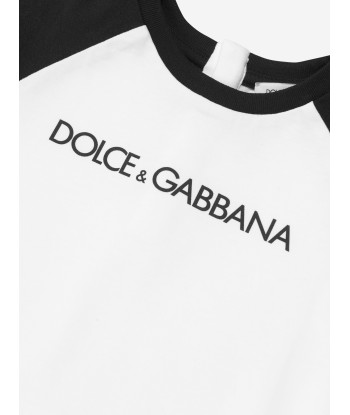 Dolce & Gabbana Baby Boys Logo T-Shirt in White en stock