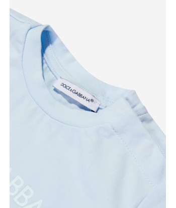 Dolce & Gabbana Baby Boys Logo T-Shirt in Blue l'achat 