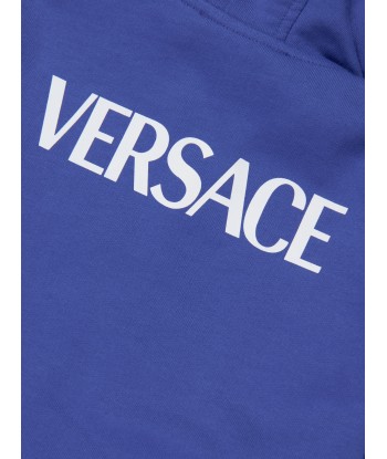 Versace Baby Boys La Greca Zip Up Top in Blue pas cher 