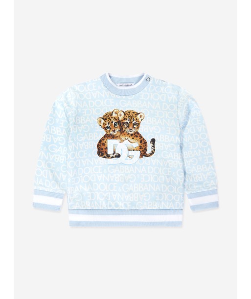 Dolce & Gabbana Baby Boys Leopard Sweatshirt in Blue Le MVP de beaucoup