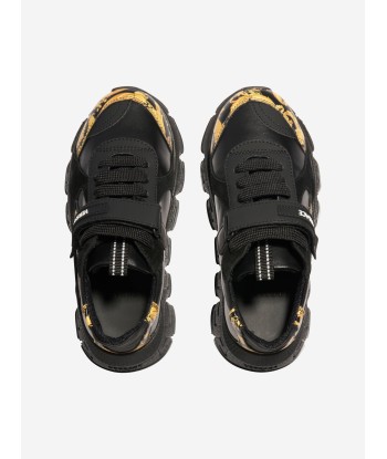 Versace Kids Barocco Trainers in Black pas cher