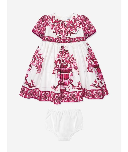 Dolce & Gabbana Baby Girls Majolica Smocked Dress in Pink de la marque