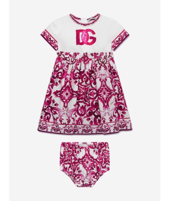 Dolce & Gabbana Baby Girls Majolica Logo Dress in Pink ouvre sa boutique