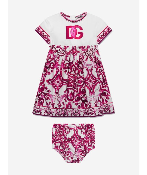 Dolce & Gabbana Baby Girls Majolica Logo Dress in Pink ouvre sa boutique