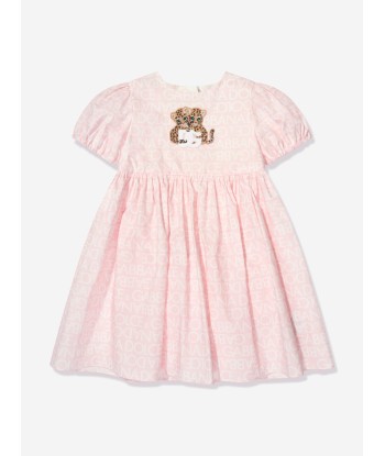 Dolce & Gabbana Baby Girls Leopard Logo Dress in Pink pas cheres