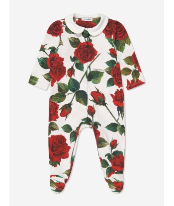 Dolce & Gabbana Baby Girls Rose Babygrow Gift Set in White est présent 