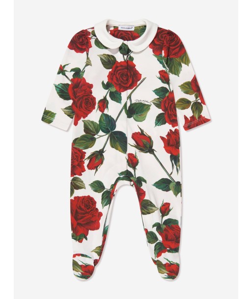 Dolce & Gabbana Baby Girls Rose Babygrow Gift Set in White est présent 