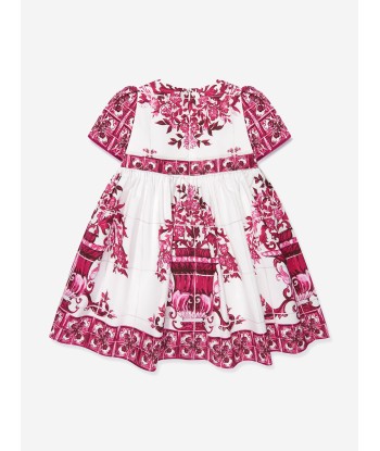 Dolce & Gabbana Baby Girls Majolica Smocked Dress in Pink de la marque