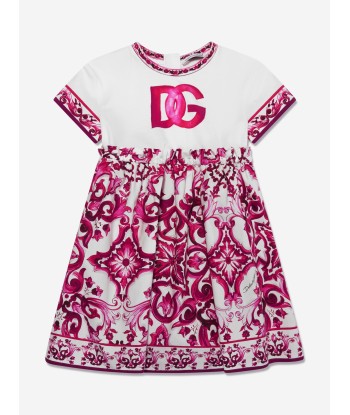 Dolce & Gabbana Baby Girls Majolica Logo Dress in Pink ouvre sa boutique