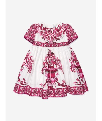 Dolce & Gabbana Baby Girls Majolica Smocked Dress in Pink de la marque