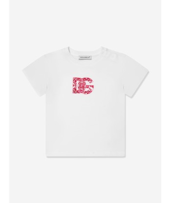 Dolce & Gabbana Baby Girls Logo T-Shirt in White Comparez et commandez 