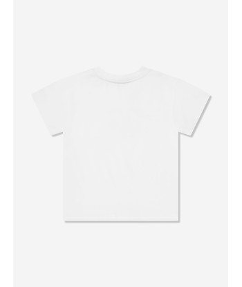 Dolce & Gabbana Baby Girls Rose Logo T-Shirt in White le concept de la Pate a emporter 