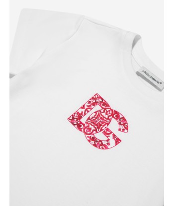 Dolce & Gabbana Baby Girls Logo T-Shirt in White Comparez et commandez 