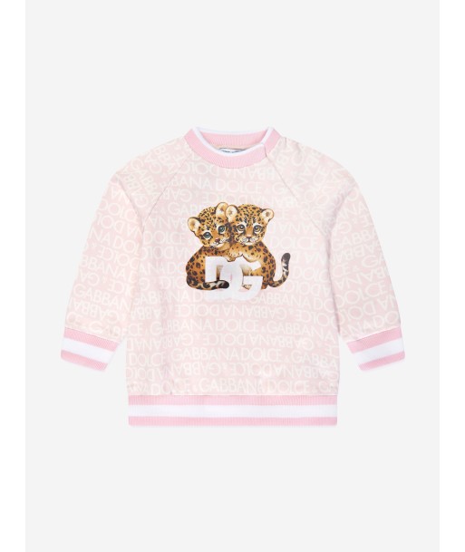 Dolce & Gabbana Baby Girls Leopard Sweatshirt in Pink 50-70% off 